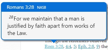 Picture of a bible reference popup