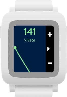 Picture of the pebble metronome watch screen