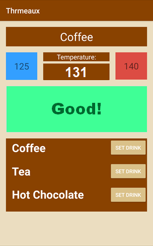 Picture of the Thrmeaux app interface